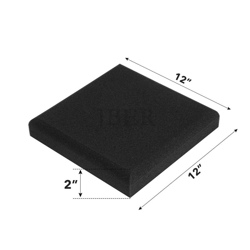 JBER Acoustic Studio Foam, 24 Pack 2" X 12" X 12" Round C-Panel Sound Foam Panels Soundproofing Treatment Studio Wall Padding Sound Absorbing Fireproof Pyramid Wedge Tiles - Image 2